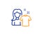 Clean shirt line icon. Laundry tshirt sign. Clothing cleaner. Vector