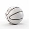 Clean and simple design of a white basketball with black lines