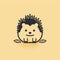 Clean And Simple Hedgehog Icon On Yellow Background