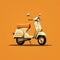 Clean And Simple Moped Ad Posters With Gold Background In Cinquecento Style