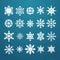 Clean And Simple Snowflake Vector Icon Set