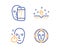 Clean skin, Face biometrics and Healthy face icons set. Cosmetics, Facial recognition, Healthy cosmetics. Vector