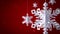 Clean Snowflakes 3d on red background