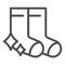 Clean socks line icon, Hygiene routine concept, clean clothes sign on white background, tidy socks icon in outline style