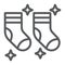 Clean socks line icon, laundry and wardrobe, tidy socks sign, vector graphics, a linear pattern on a white background.