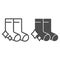Clean socks line and solid icon, Hygiene routine concept, clean clothes sign on white background, tidy socks icon in