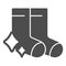 Clean socks solid icon, Hygiene routine concept, clean clothes sign on white background, tidy socks icon in glyph style