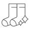 Clean socks thin line icon, Hygiene routine concept, clean clothes sign on white background, tidy socks icon in outline