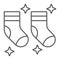 Clean socks thin line icon, laundry and wardrobe, tidy socks sign, vector graphics, a linear pattern on a white