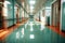 clean and sterile hospital corridor with shiny floors