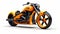 Clean And Streamlined Orange And Black Motorcycle 3d Render