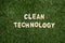 Clean Technology Wooden Sign On Grass