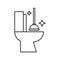 Clean toilet vector line icon, side view