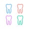 Clean tooth line icon set. Teeth linear style sign for mobile concept and web design. Healthy tooth outline vector icon. Dentistry