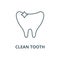 Clean tooth line icon, vector. Clean tooth outline sign, concept symbol, flat illustration
