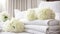 clean towel, flower, hotel cotton sunlight relax indoors fluffy care