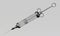 A clean vintage hypodermic syringe on white background.  Concept for testing vaccine coronavirus. 3D Rendering