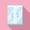 Clean wash cabin icon flat vector. Bath room