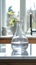Clean water source Glass decanter provides pure drinking water in kitchen