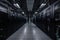 clean and well-lit server room, with racks of servers and high-tech equipment