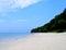 Clean White Sandy Beach and Coastal Green Plants - Radhanagar Beach, Havelock Island, Andaman & Nicobar Islands, India, Asia