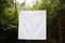 Clean white sheet drying on a line. Laundry with clothes pins on a rope outdoors. Clean clothesline dry laundry line. Empty space