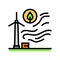 clean wind energy turbine color icon vector illustration