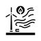 clean wind energy turbine glyph icon vector illustration