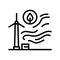 clean wind energy turbine line icon vector illustration