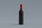 Clean wine bottle on gray background