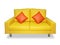 Clean yellow sofa and pillows