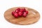 Cleaned and washed radishes on the wooden kitchen board