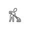 Cleaner maid worker line icon