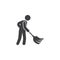 Cleaner Man and Cleaning Tool Equipment people icon Illustration design