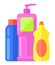 Cleaning agent, bottle with dispenser or airless pump, with cleanser, with liquid for washing dish