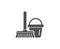 Cleaning bucket with mop simple icon.