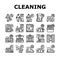 Cleaning Building And Equipment Icons Set Vector