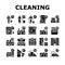 Cleaning Building And Equipment Icons Set Vector