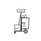 Cleaning cart outline icon