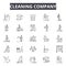 Cleaning company line icons, signs, vector set, outline illustration concept