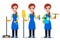 Cleaning company staff in uniform