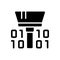 Cleaning dataset tool black glyph icon