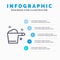 Cleaning, Detergent, Gauge, Housekeeping Line icon with 5 steps presentation infographics Background