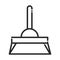 Cleaning, dustpan equipment domestic hygiene line style icon