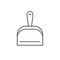 Cleaning dustpan line outline icon isolated on white