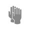 Cleaning gloves gray icon. Hand protective, , infection prevention symbol