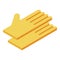 Cleaning gloves icon, isometric style