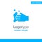 Cleaning, Hand, Soap, Wash Blue Solid Logo Template. Place for Tagline