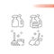 Cleaning, housekeeping line vector icon set