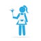 Cleaning icon, Maid with dust brush